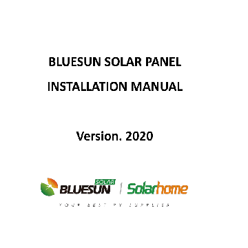 Installation Manual for Bluesun Solar PV Modules