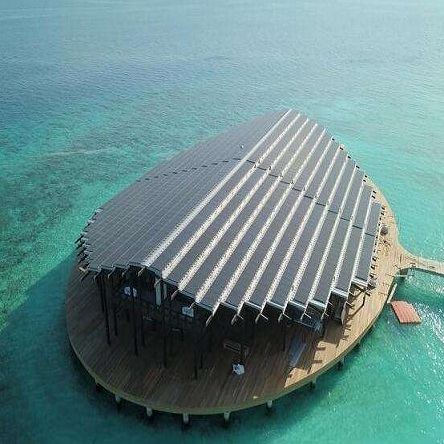 Solar panel roof Maldives solar resort is completed and opened