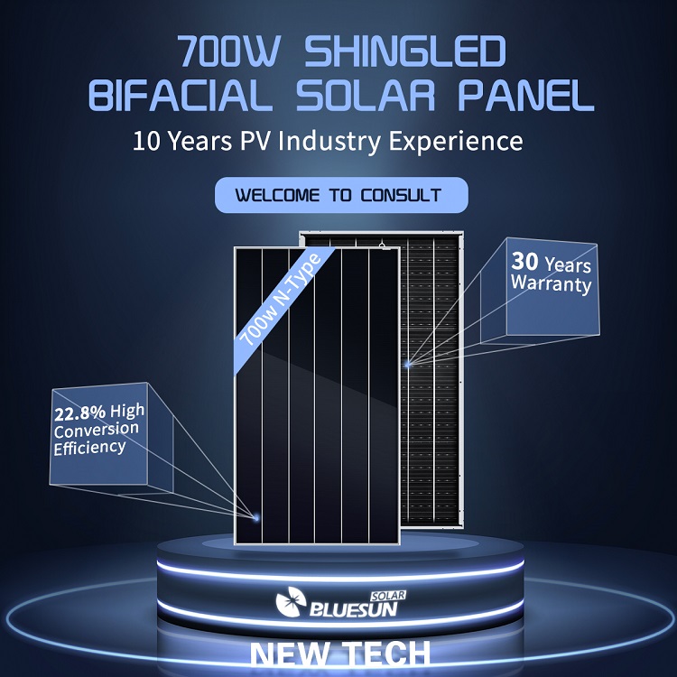 Bluesun New Products 700w N-type Shingled Solar Panel