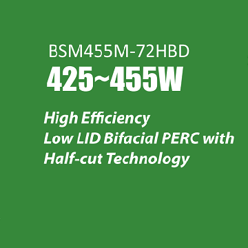 Bluesun BSM455M-72HBD 425W-455W Bifacial Half Cell Solar Panel Datasheet