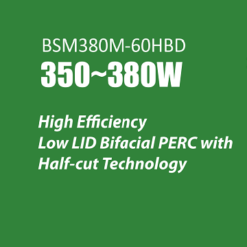 Bluesun BSM380M-60HBD 350W-380W Bifacial Half Cell Solar Panel Datasheet