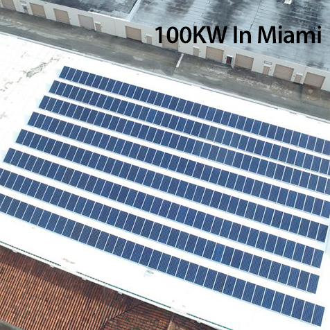 100KW Grid Tied Solar System in Miami for Shopping Center 