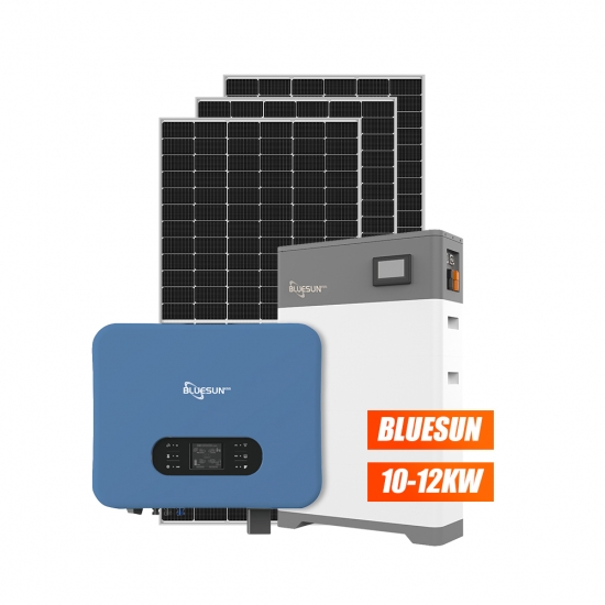 12KW Hybrid Solar System Connect To Grid And With Batteries Bank For 380V 400V Voltage