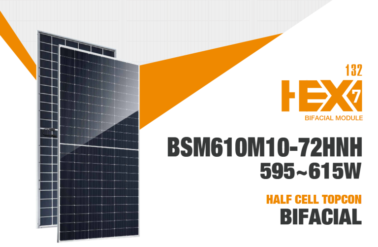 610W TOPCon N-Type Bifacial Solar Panel | High-Power Dual Glass PV Module