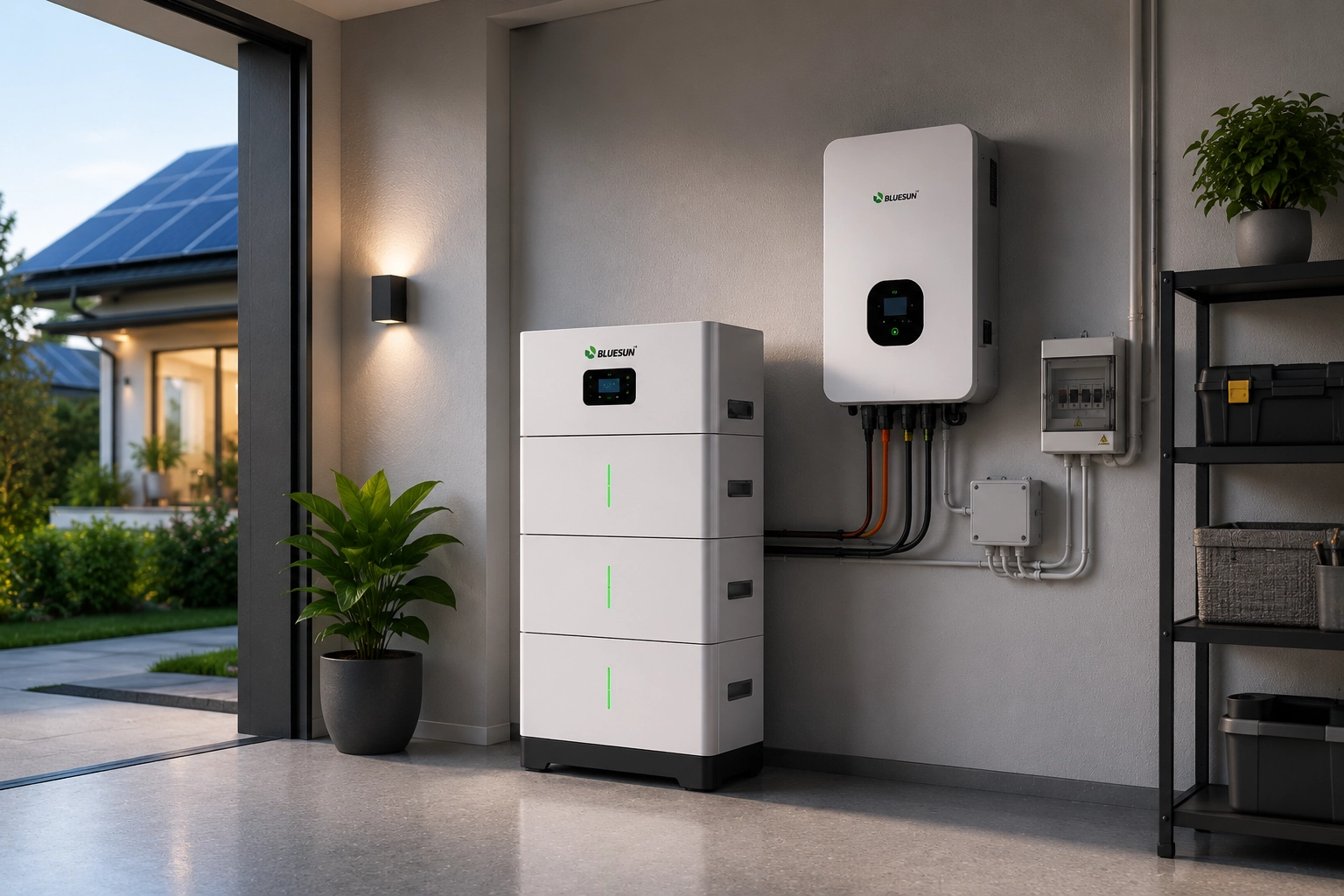 Residential lithium battery storage system for home solar energy backup