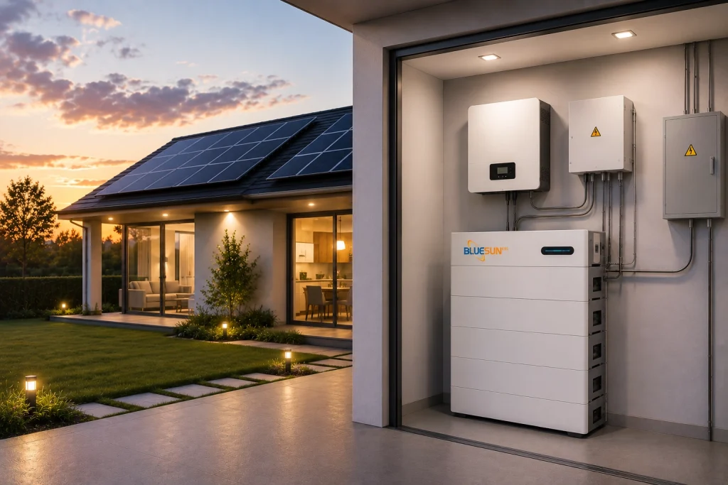 Solar energy storage system with residential lithium battery backup