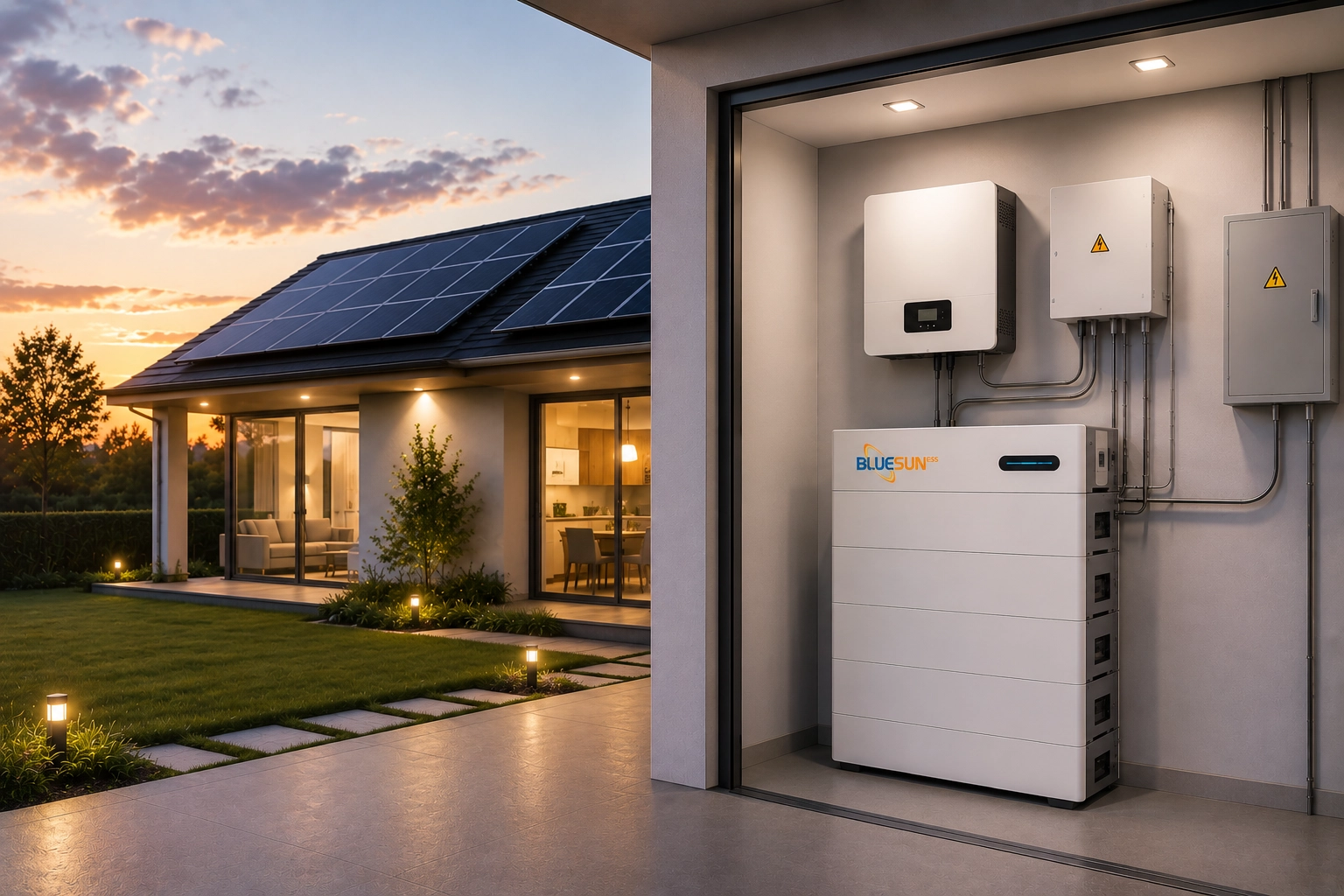 Solar energy storage system with residential lithium battery backup