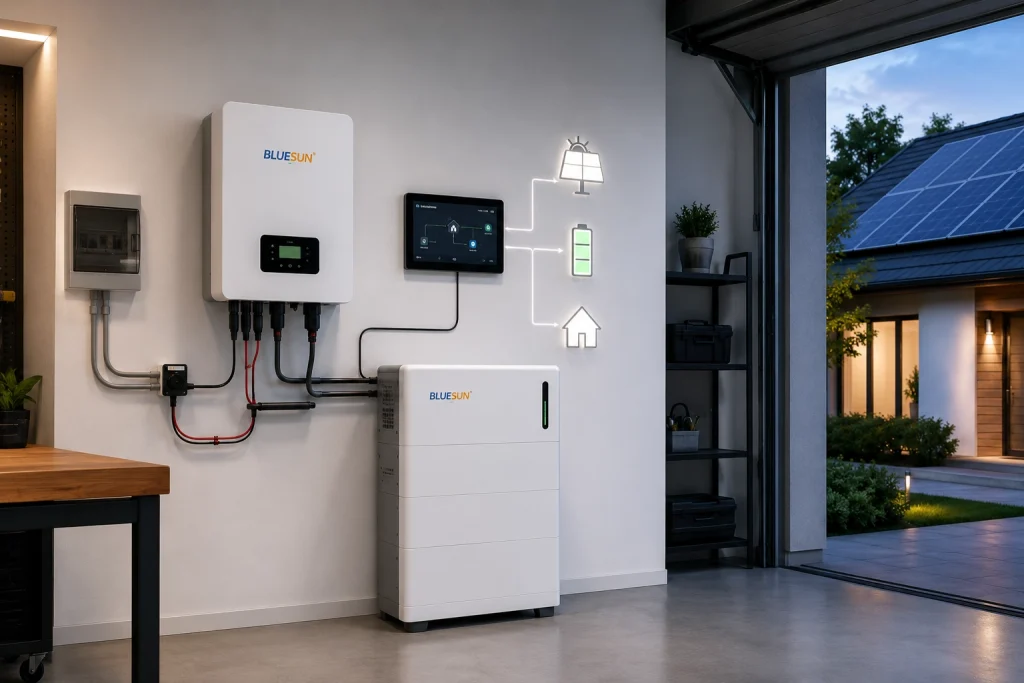 Modern solar energy storage system with lithium battery backup