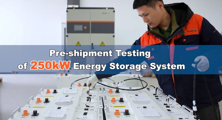 250kW energy storage system pre-shipment testing battery inspection Bluesun factory