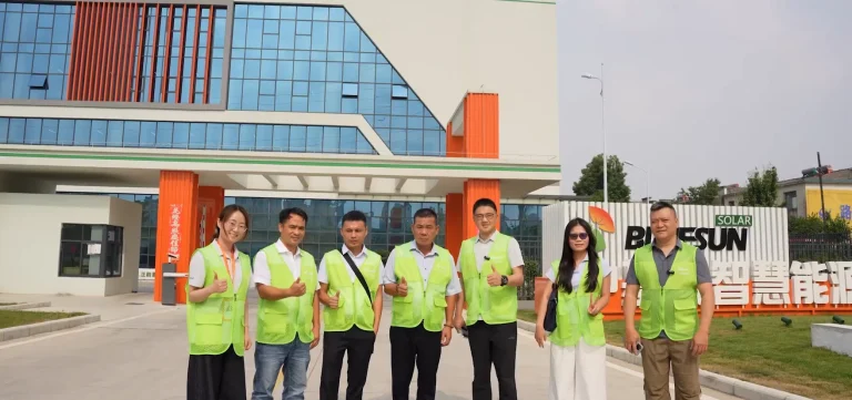 Vietnam client visiting Bluesun factory for long-term solar energy cooperation