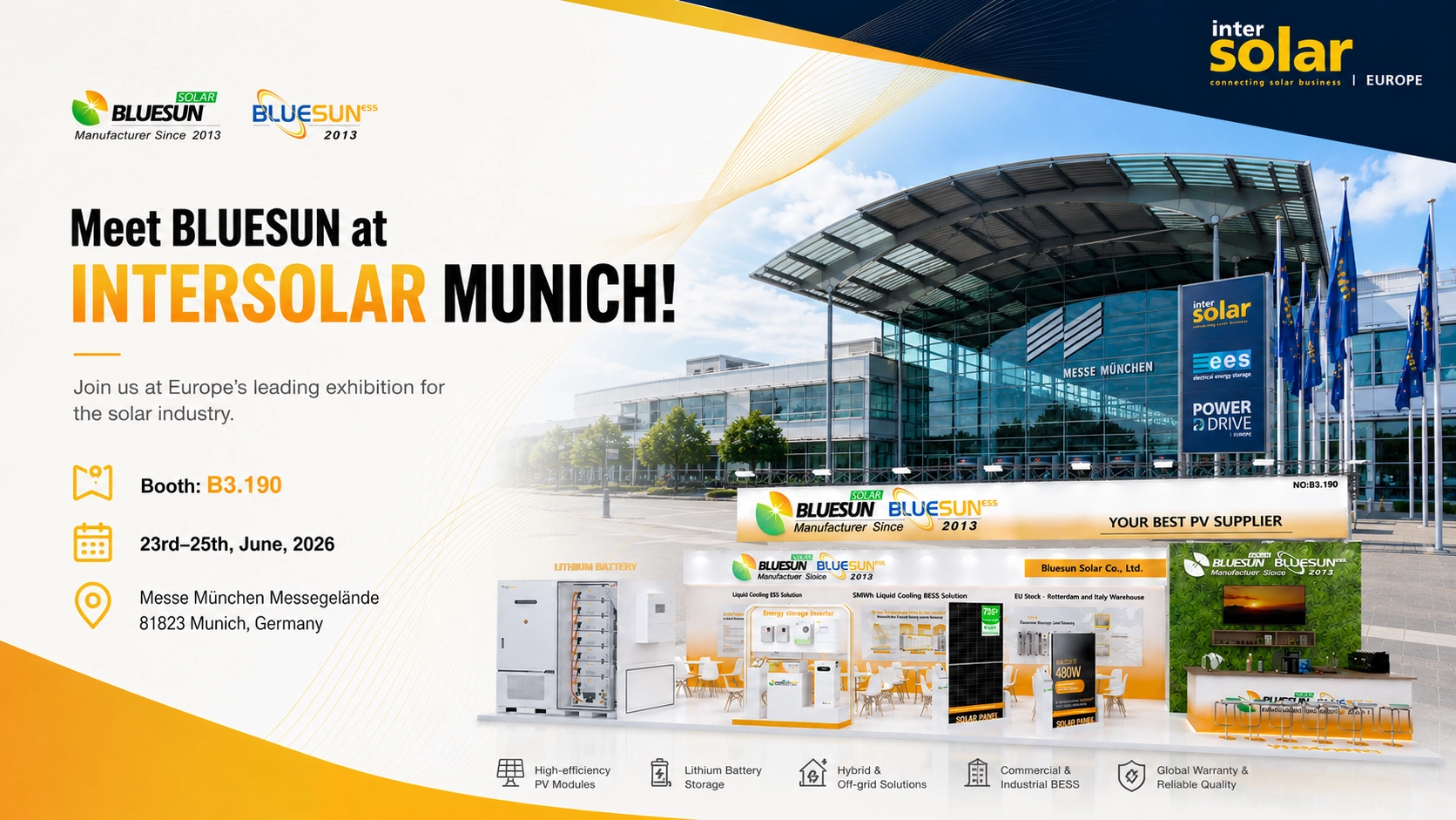 Bluesun at The Smarter E Europe 2026 photovoltaic exhibition in Germany