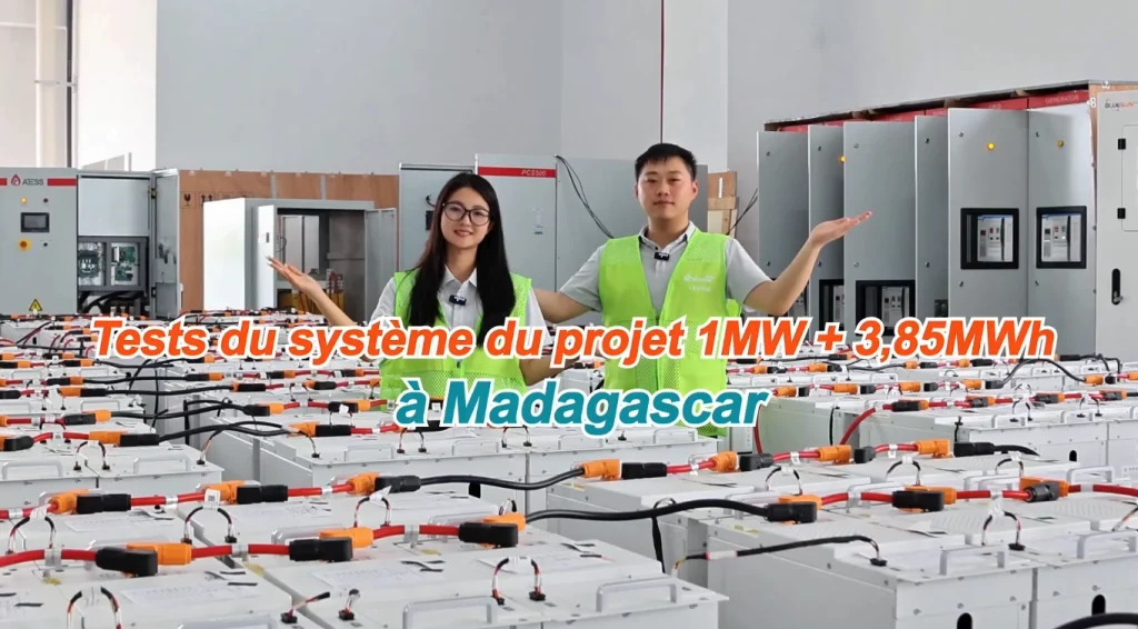 1MW 3.85MWh battery energy storage system factory testing for Madagascar project