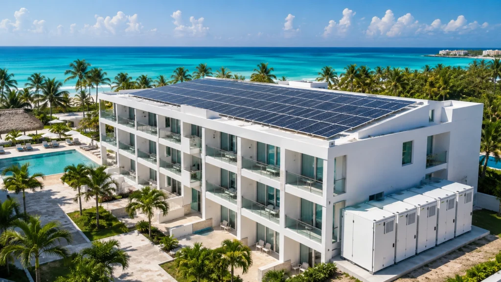 Hotel in Cuba using solar panels and battery energy storage for reliable power