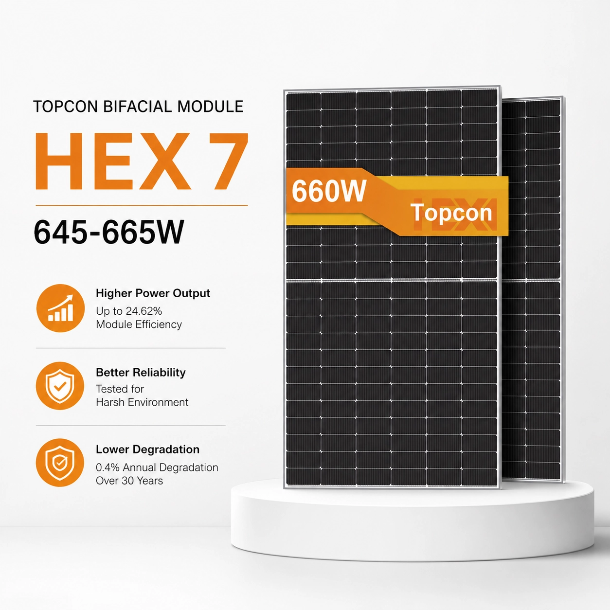 660W N-Type TOPCon Bifacial Solar Module for Commercial & Utility Projects product image 2