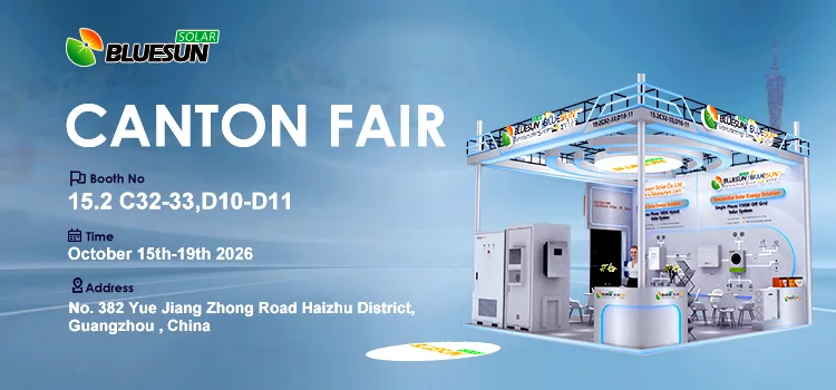 Bluesun Solar booth invitation for Canton Fair 2026 in Guangzhou